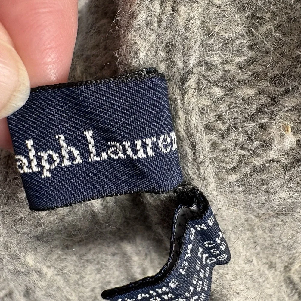 Polo Ralph Lauren Beanie Boys Gray Wool Blend Ribbed Knit Pony Logo Preppy Kids